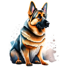 2 adesivi auto cane pastore