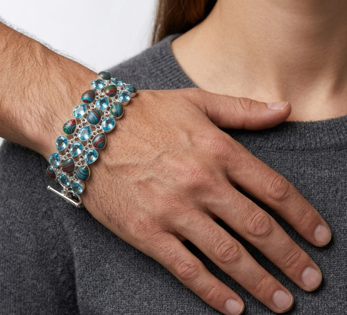 Bracciale topazio calsilica - bracciale,