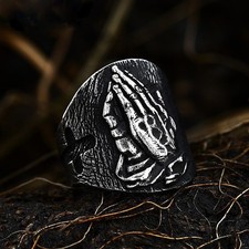 Anello Croce Mani Preghiera