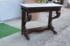 CONSOLE ANTICA MOGANO CON PIANO IN MARMO MOBILE  PER INGRESSO EPOCA 800