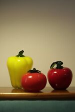 Scultura/Fermacarte Frutta Verdura. Vetro di Murano. Vintage anni '80. 