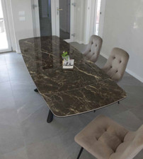 TAVOLO ALLUNGABILE PIANO IN VETRO/CERAMICA 2 MISURE 4 COLORI BASE  METALLO 650