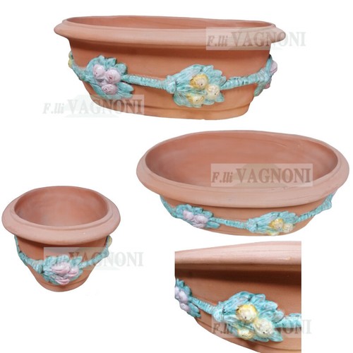 Fioriera vaso ovale terracotta