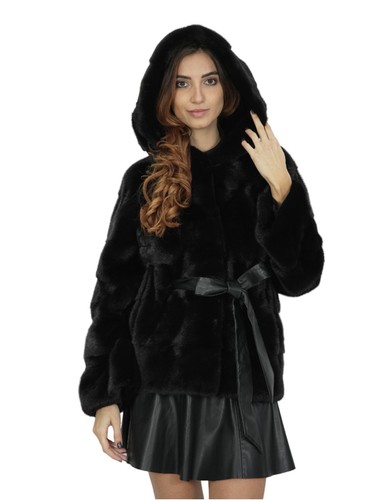 Giacca pelliccia visone nero