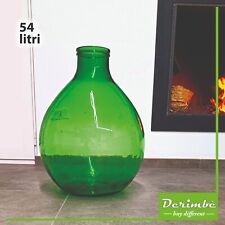 Damigiana in vetro, bocca larga, 54 litri, verde, arredamento, design,  vintage