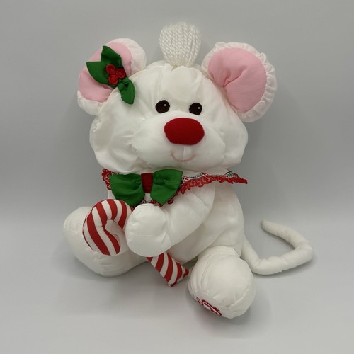 Peluche topo natalizio bianco