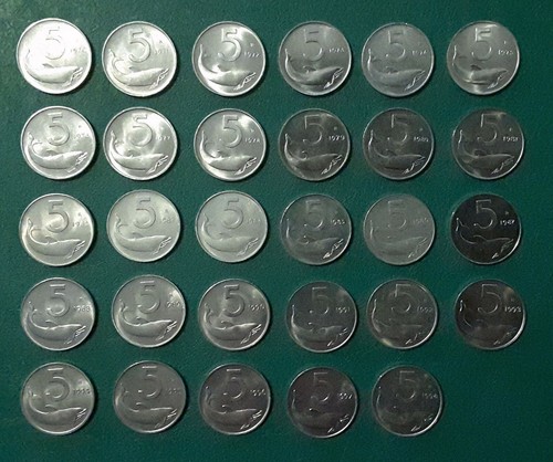 Collezione monete 5 - 5, lire