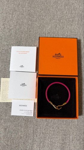 Bracciale hermes pelle rosa - bracciale, in