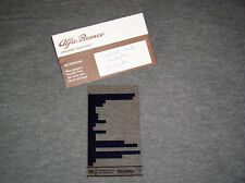 Alfa Romeo Giulietta Microfiche Dati Tecnici e Regolamento 03/1983