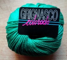 10 gomitoli (500 gr.) filato COLORADO * GRIGNASCO * PURO COTONE *  VERDE MENTA