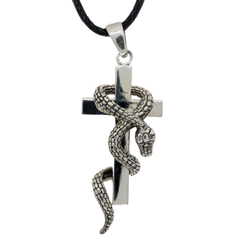 Serpente croce ciondolo 925 - serpente,