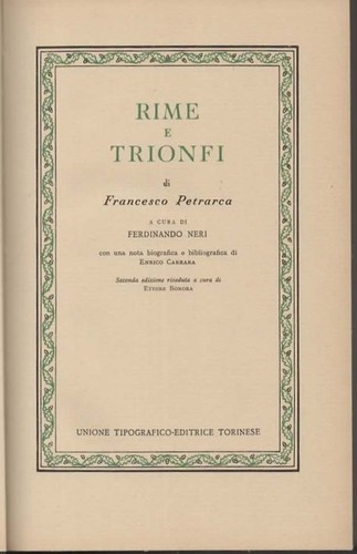 Libri petrarca rime trionfi - petrarca, e