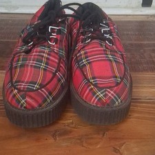 Men's Red Plaid Lace-Up Casual