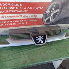 Mascherina Fari Griglia Anteriore Paraurti Logo Peugeot 206 1 Serie 2003 Grigio