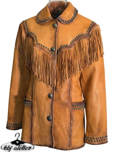 Giacca pelle vintage - vintage, roja