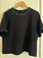 Top donna nero manica corta