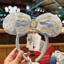 Autentico Shanghai Disney Minnie Mouse Orecchio Cenerentola Blu Cerchietto 2024 NUOVO