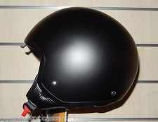 CASCO DEMI JET CUSTOM NERO OPACO CON VISIERINO SCOOTER MOTO MISURE XS XL