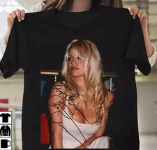 T-shirt Pamela Anderson Beauty firmata vintage nera S-5XL