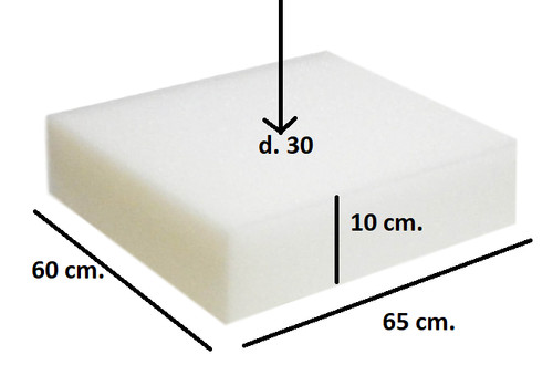 Gommapiuma spugna 65x60x10 - gommapiuma,
