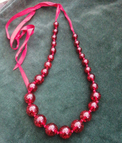 Collana nastro perline lucite - nastro,