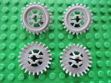 Lego 4x Technic Ingranaggio 24 Denti 3650b Nuovo Grigio Chiaro 8047 8292 10188 8288
