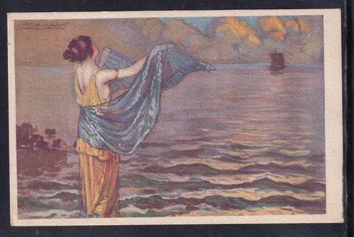 Cartolina donna mare - cartolina,