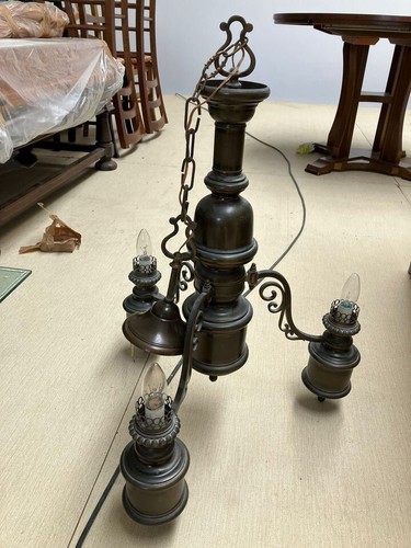 Antico lampadario bronzo - antico,