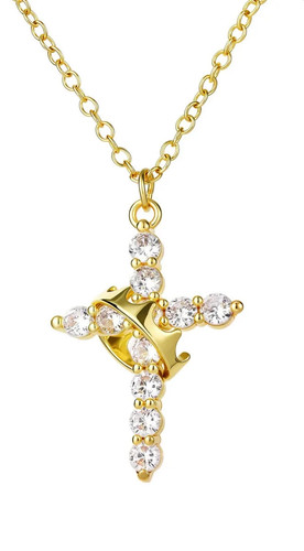 Collana croce corona - collana,
