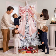 1Pz Fiocco Decorazione Grande Fiocco per Camera, Civetta Nastro Gigante Cravatta per Natale Nascita