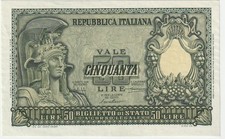 Italy 50 Lire Banknote 1951