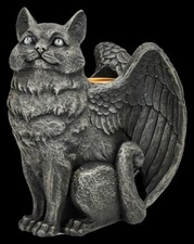 Portacandele - Angelo Gatto - Regalo Fantasy Gotico Decorazione Da Tavolo Luce