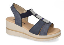 Sandalo zeppa valleverde blu