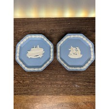 Set 2 piatti ottagonali blu