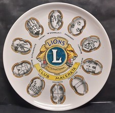 POLITI RECANATI piatto ceramica celebrativo LIONS CLUB provincia Macerata
