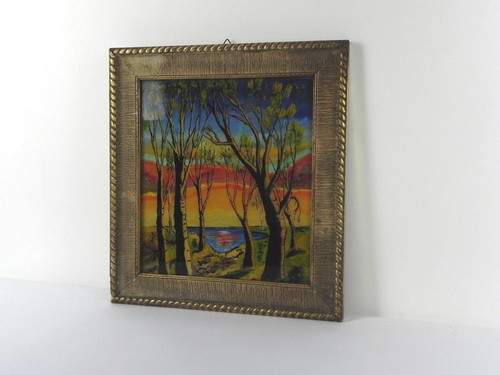 Quadro dipinto mano vetro - quadro, su