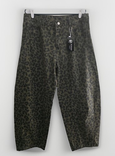 Jeans denim stampa leopardata