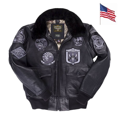 Giacca aviatore pelle navy - giacca,