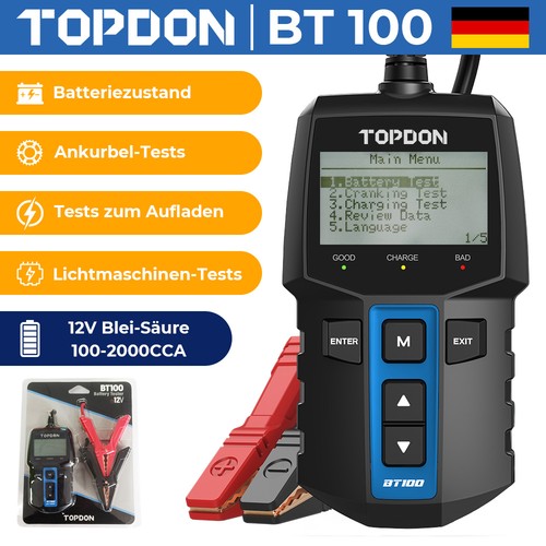 Topdon bt100 12v tester - topdon,