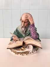 Scultura Lo Scrittore In Porcellana Biscuit Capodimonte Firmato Tyche Tosca