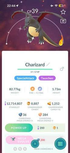 Shiny charizard glurak - charizard, lv