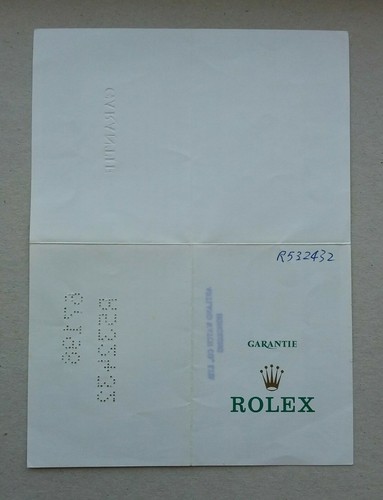 Rolex guarantee warranty paper - guarantee,