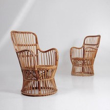 2 poltrone in rattan anni 50