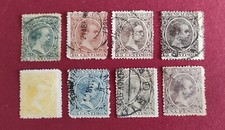 Francobolli Spagna 1889  8 Valori Usati serie Re Alfonso XIII