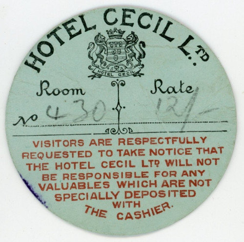 C1900 hotel cecil inghilterra - c1900,