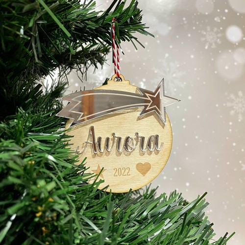 Pallina natale legno - di,