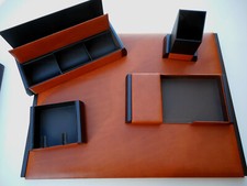 Set scrivania in vera pelle e