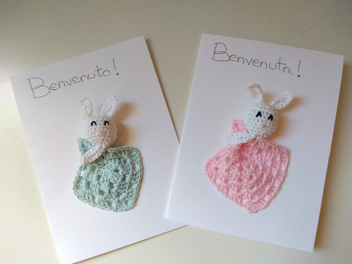 Biglietto nascita fatto mano - a,