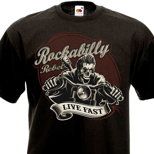 Shirt rockabilly rebel - t-shirt,