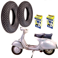COPPIA GOMME + CAMERE 300 10 3.00 10 MICHELIN S83 VESPA 50 SPECIAL PK 50 DOT2021